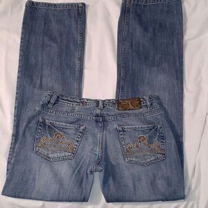 Diesel Crystal Embellished Jeans Straight Leg 32